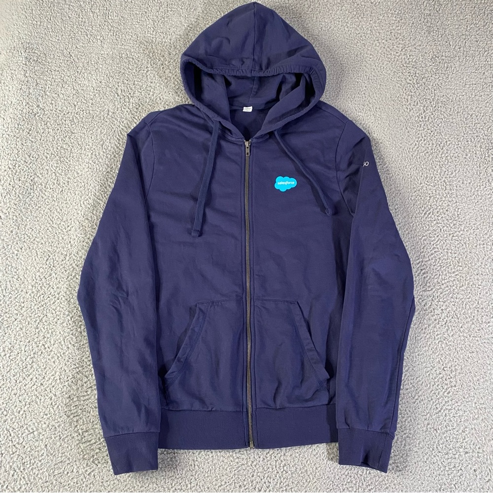 Salesforce Sox 360 Hoodie Allmade Men Medium Blue Zip Mascot Sweater Employee